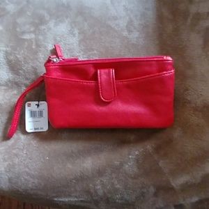 Mundi Red Wristlet with 3 Compartments